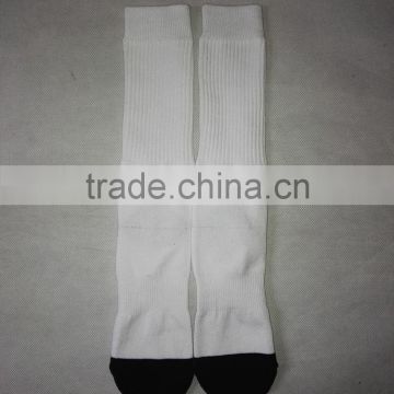 blank polyester socks for sublimation with black toe and black heel