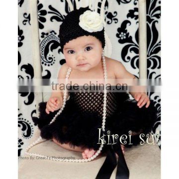Baby Girls Black Crochet Tube Top NB-12M