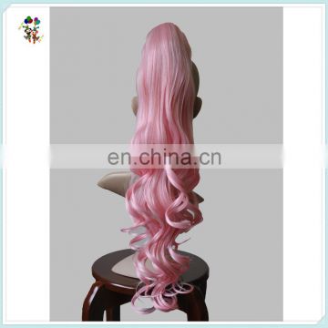 Womens Sexy 26 Inch Pink Hair-Piece Wavy Wig Ponytail HPC-0177