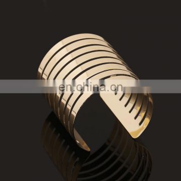 Multi layers Wire Shape Gold Plated Cuff Bracelet