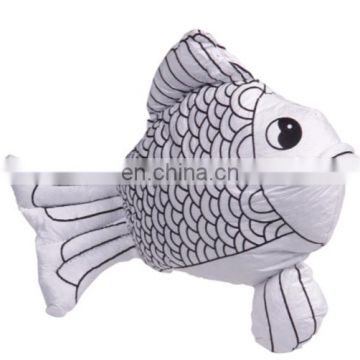 DIY painting your own tyvek fish doll toy for kids with color markers