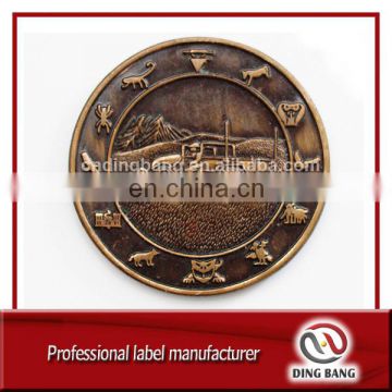 Realibale OEM Factory Custom Made Old Style Collection Use Double Side Embossed Design Metal Bronze Souvenir Coin