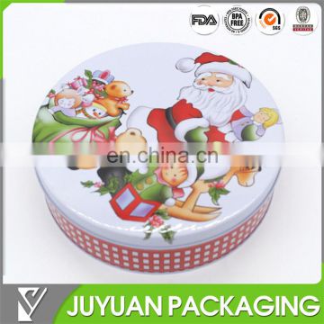 Santa Claus designed Christmas Tins with Round tin box shape