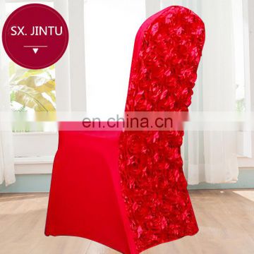 Rose hotel elasticity polyester fiber Removable Solid Color Ruffled dining chair cover,size custom made