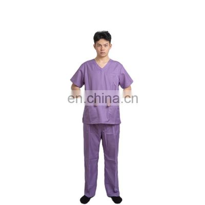 Factory price  Hospital uniform short sleeve nurse scrub suit Purple surgical gown Comfortable medical scrubs