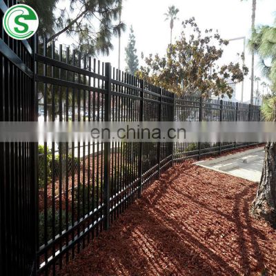 Modern performance villa residence railings with spear top design steel pipe fence