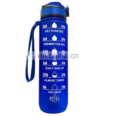 2021 ready to ship 1000ml Hydrated Leakproof BPA Free Tritan PETG Colorful Large Motivational half gallon jug bottle