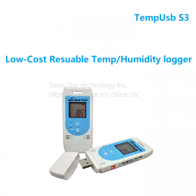 Low-cost EN12830 resuable temperature humidity datalogger with automated PDF reports TempUsb S3