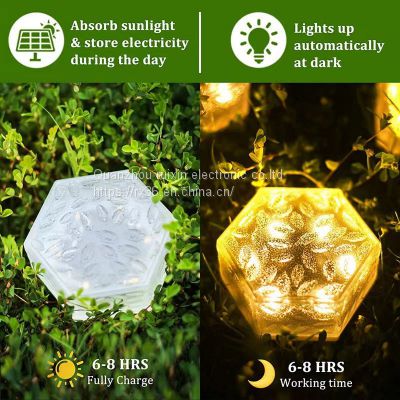 6 Led Waterproof In-ground Brick Lights Solar Glass Brick Lights for Wedding Party Outdoor Landscape Pathway Decoration
