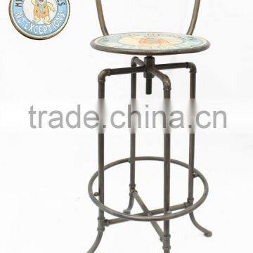 Home decorative hall swivel metal chair