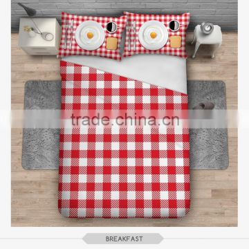 fashion grid square 3D print bedding sets soft home textile four season collection colorful print funny animal children printing