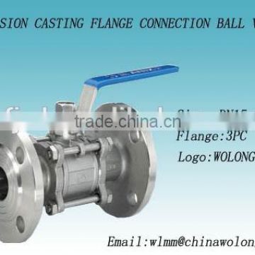 stainless steel sanitary 3 pieces flange butterfly-type ball valve
