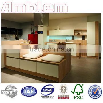 Amblem modern eco-friendly melamine kitchen cabinets and wardrobes(1 year warranty)