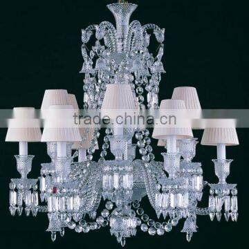 European Luxury Baccarat Style Crystal stairs Chandelier Pendant Lighting for Hotel /Villa