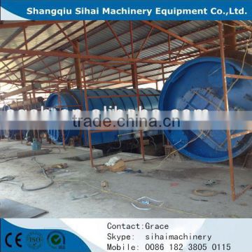 2015 Automatic Waste tyre/plastic pyrolysis plant to carbon black production by Shangqiu Sihai manufacturer