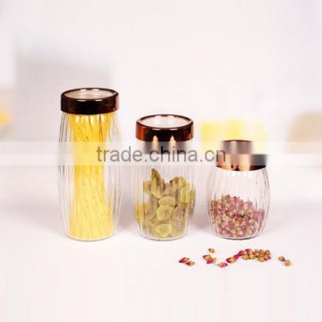 hot sale 3pcs glass kitchen canisters