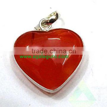 Red Agate Heart Pendant : Wholesale Gemstone