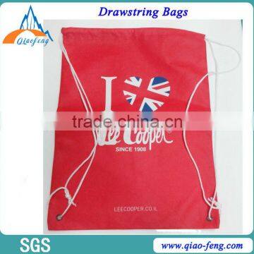 Red/Hot pink cotton/canvas/polyester drawstring bags