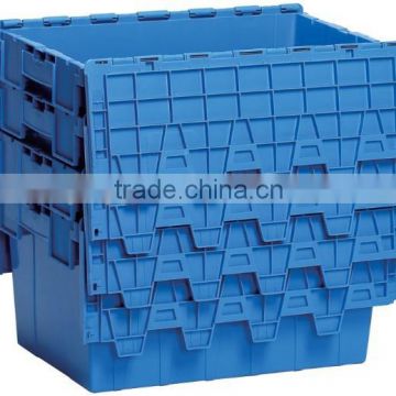 Attached lid container for material handling