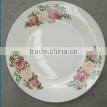 10.5 cheap porcelain dinner plate three flower decoration