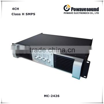 MC-2426 powavesound 4 channels outdoor power amplifier professional 8ohms dj amplifier