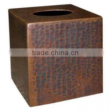 copper hammerred fancy party centerpiece tissue box