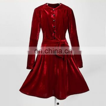 small minimum quantity wholesale clothing manufacturer long sleeve red dress