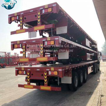 3 Axle 40 Feet Flatbed Container Semi Truck Trailer Made In China