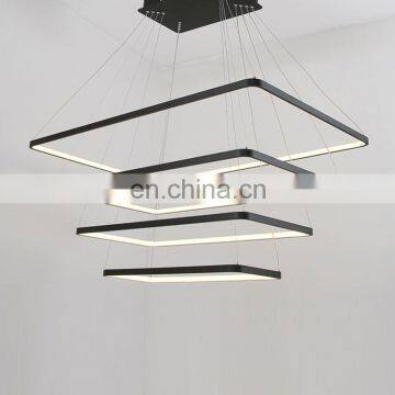 Acrylic Modern black led pendent lamp chandeliers for restaurants