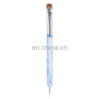 Wholesale Pure 100% Kolinsky Sable French Brush Two Way Acrylic Handle UV Gel Nail Art Brush Dotting Tools