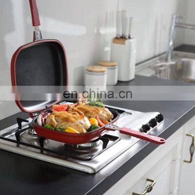 Cookware Professional Chef Japanese Breakfast Flip Metal Food Induction Square Double Sided BBQ Aluminum Non Stick Pan