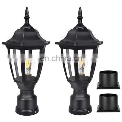 Outdoor Christmas Decoration Round Shade Led Courtyard Stand Gate Post Pillar Light