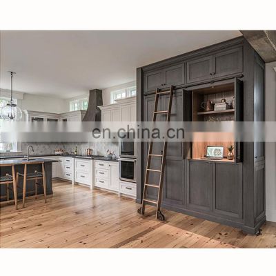 modern american shaker solid wood furniture kitchen cabinet home set black cupboard doors