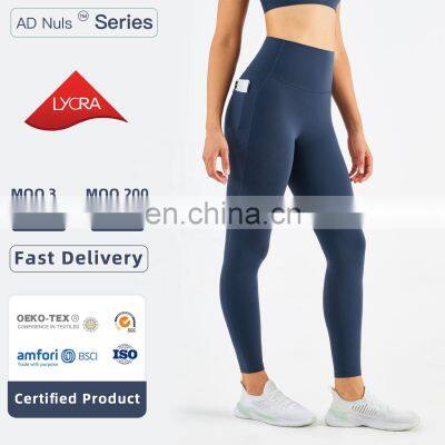 Super High Waist Yoga Leggings With Pockets Wholesale Peach Hip Sports Fitness Pants