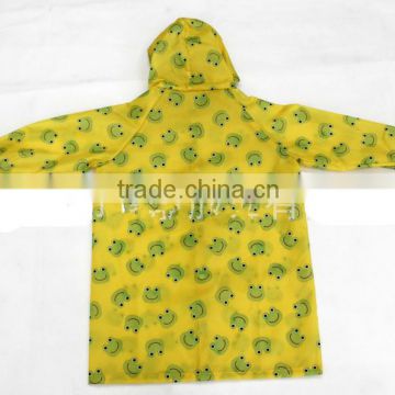 PU Long Rain coat For Girls Plastic Raincoat With Printing