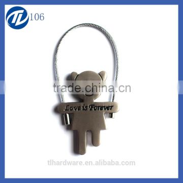 bear animal keychain, bear metal keychain, bear custom keyring