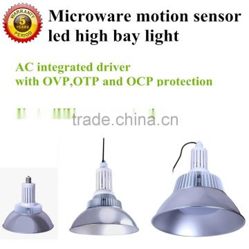 motion sensor high bay light with 1-10v dimmable signal 50W-160W 5years warranty