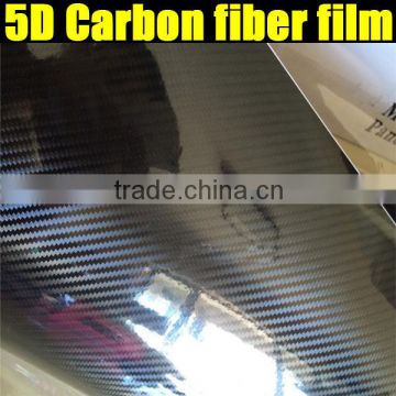Super quality glossy 5d carbon fiber film black color with 3 layers