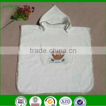 super soft terry cotton embroidered hooded baby bath towel cotton