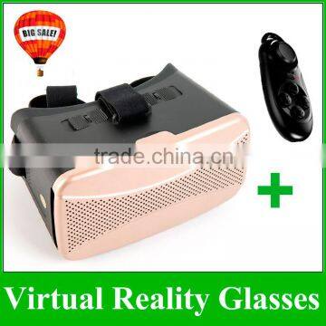 Best Selling GYD For 4-5.5" Mobilephone 3D VR Glasses Oculus Rift DK2 Google Cardboard VR Headset + Bluetooth Gamepad Controller
