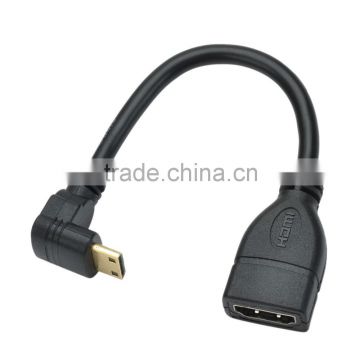 Mini HDMI Male to HDMI Female V1.4 HD Cable - Black (15cm)