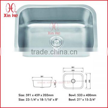 Hot Sale 304 stainless steel square kitchen sink