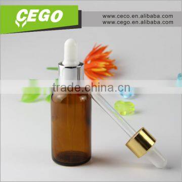 black frosted glass round head dropper bottle