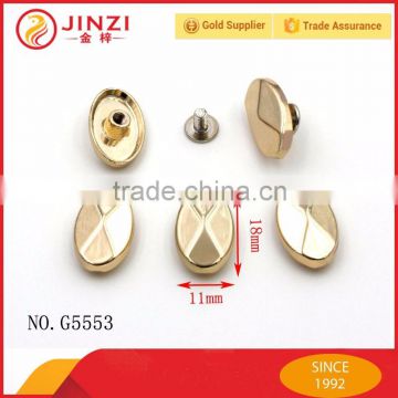 Metal rivets with scerw fixing in zinc alloy for bags decoration leather bags