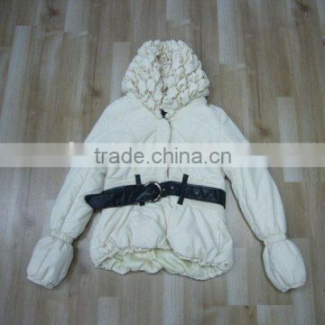 Lady's Pure White Padding Jacket, Insulation Jacket