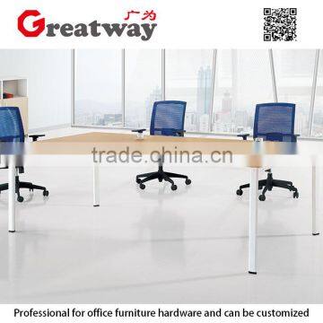 Cheap price conference table 2 meters wooden with steel leg of small meeting table