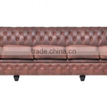 Chesterfield Showroom Brighton Vintage Brown Five Seater Sofas