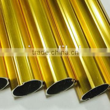golden round aluminium profile anodize aluminium profile extrusion aluminium hollow profile
