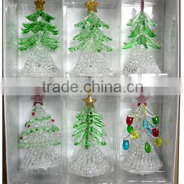 hand made spun glass tree decoration with light