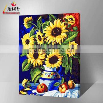 Hot sale abstract sunflower oil painting by number set painting art 2016